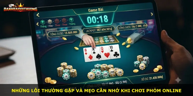 Những lỗi thường gặp và mẹo cần nhớ khi chơi Phỏm online