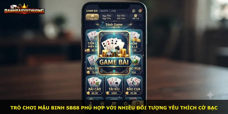 Trò chơi Mậu Binh Sb88 phù hợp với nhiều đối tượng yêu thích cờ bạc